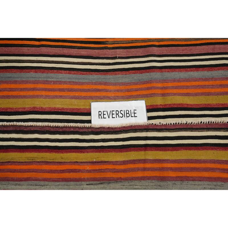 Hand Woven Oriental 100% Wool Carpet Southwestern Geometric Multi-Colored Kilim Area Rug - 7' 11'' X 5' 2''