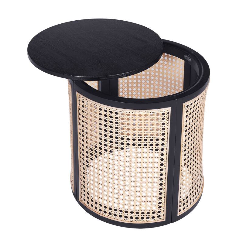 Christopher Knight Home - Elna Round Rubber Solid Wood Side Table in Natural Finish, Compact Modern Accent