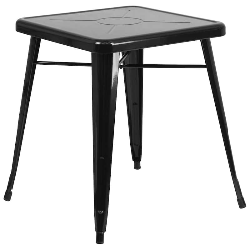 Steel Square Indoor/ Outdoor Table - 27.75"W x 27.75"D x 29"H - Black