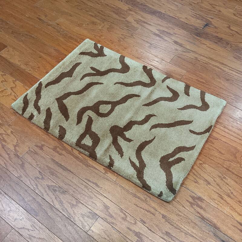 HERAT ORIENTAL Handmade Tibetan Brown Zebra Wool Rug Collection