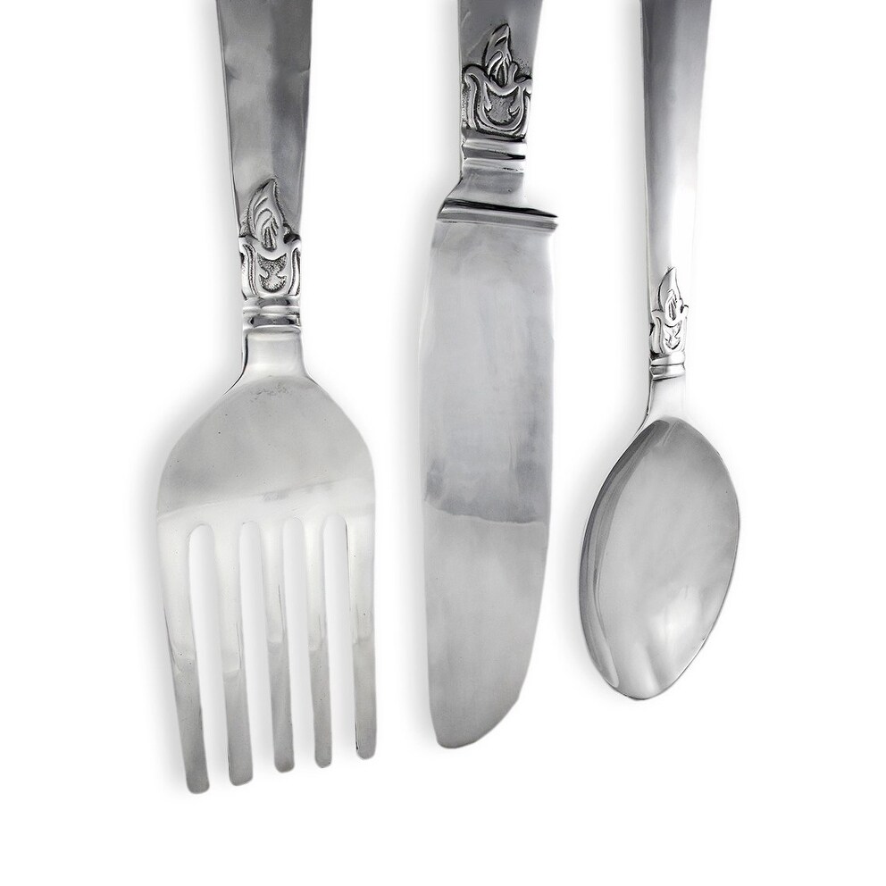 Shop Cast Aluminum Oversized Fork Spoon And Knife Wall Decoration