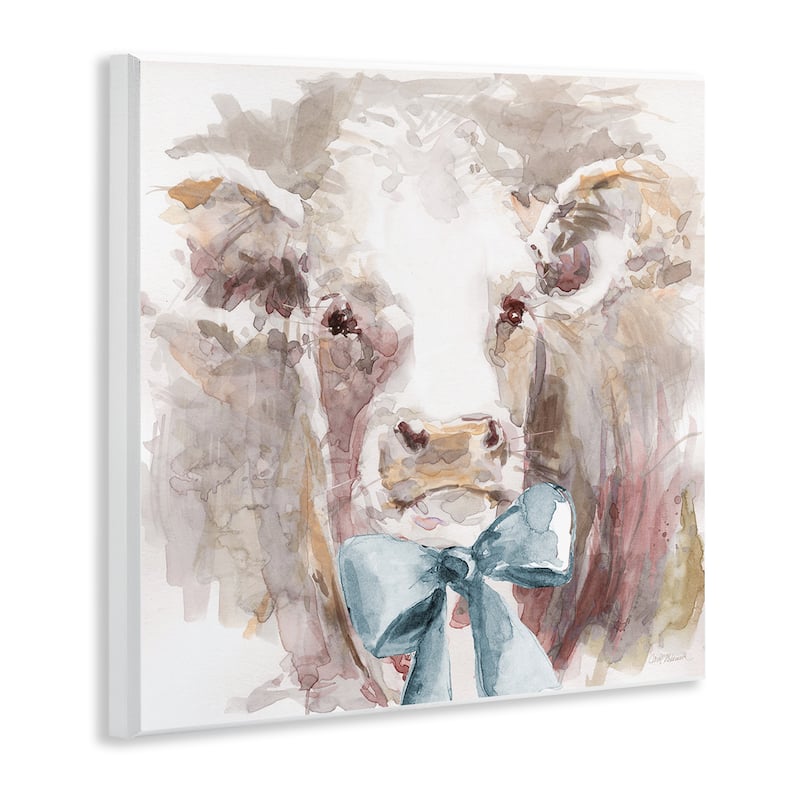 Stupell Soft Abstract Cow & Bow Wall Plaque Art Design By Carol Robinson