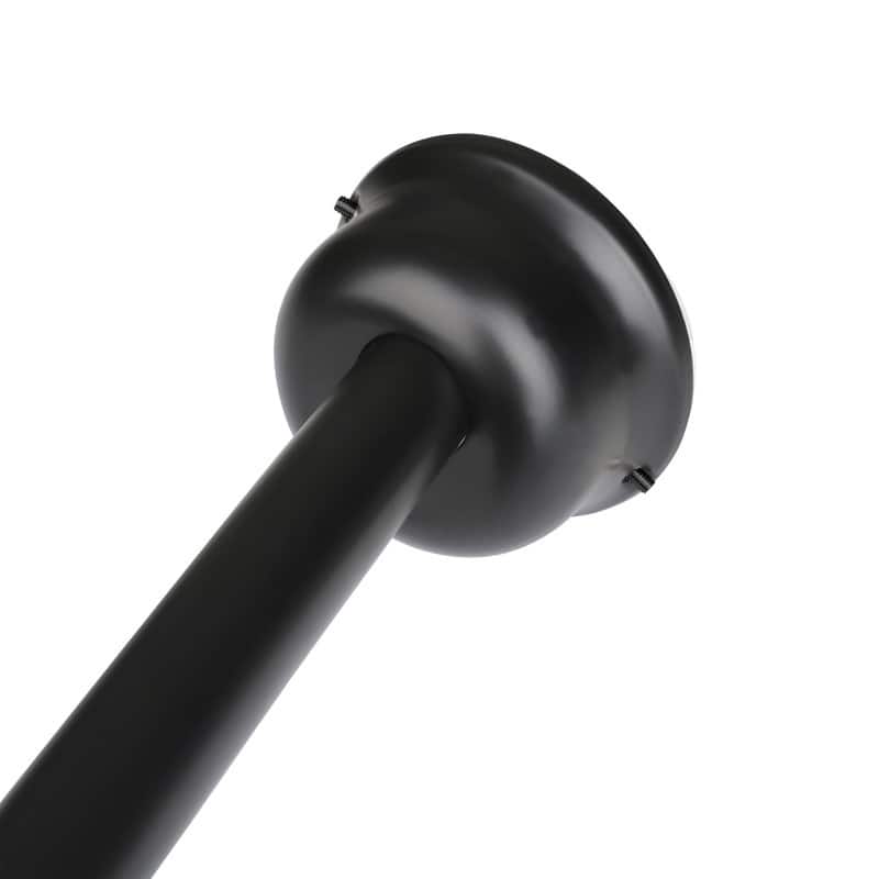 Utopia Alley Rustproof Wall Mounted Single Curved Shower Rod, Aluminum, adjustable from 45" to 72" Wide, Black - Matt black