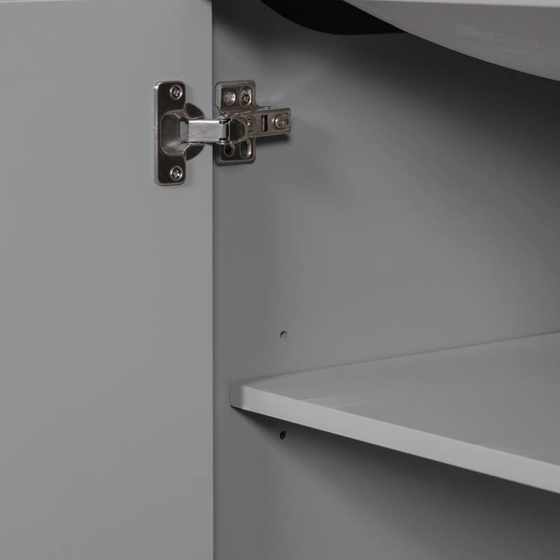 36" Bathroom Vanity with Sink Combo: Six Drawers, Multi-Functional Divider, Adjustable Shelf