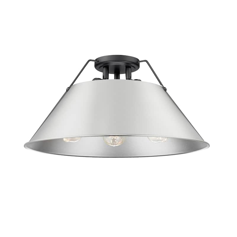 Orwell 3-Light Flush Mount in Matte Black with Pewter