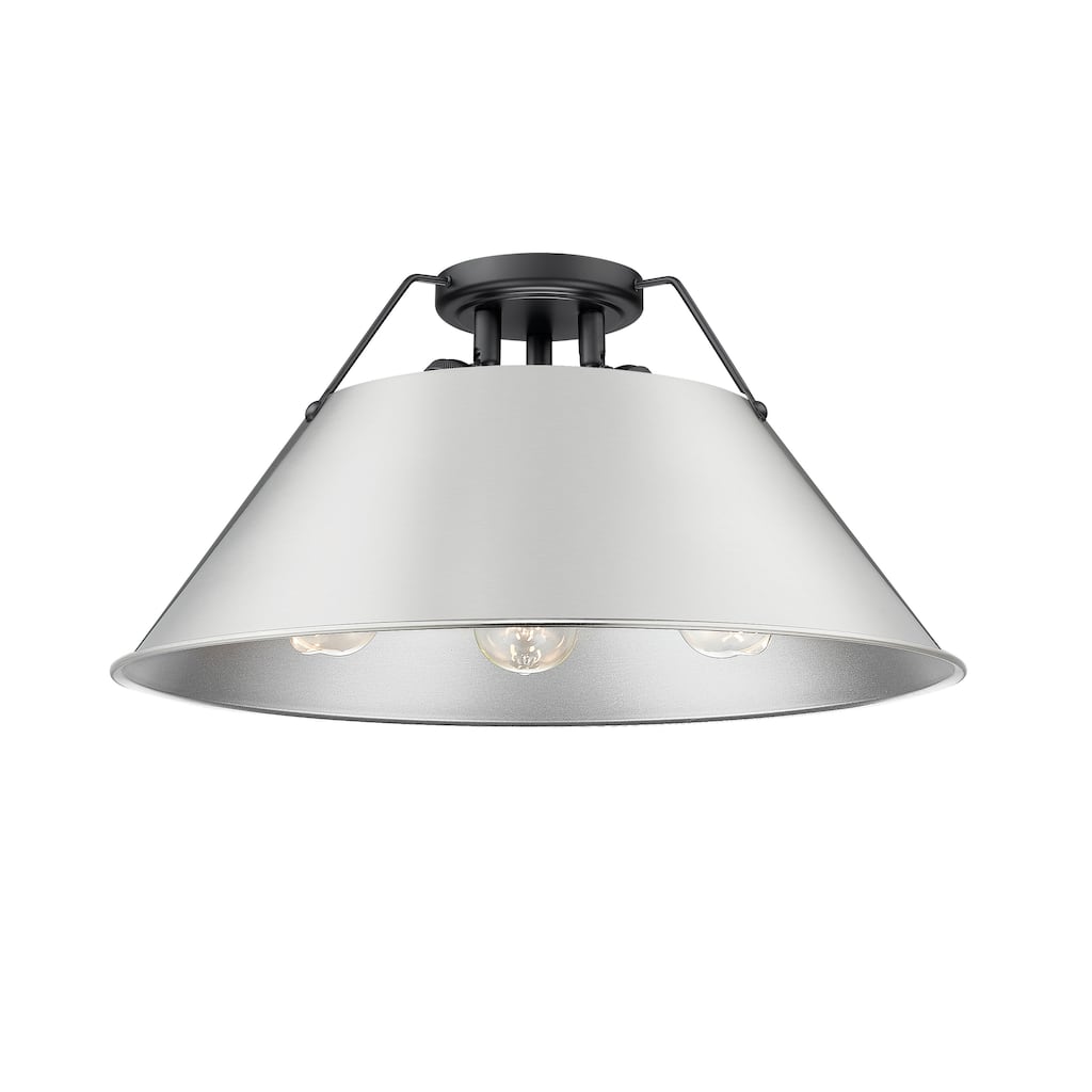 Orwell 3-Light Flush Mount in Matte Black with Pewter