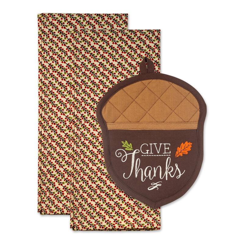 DII Fall Potholder Gift Set/3 - Acorn
