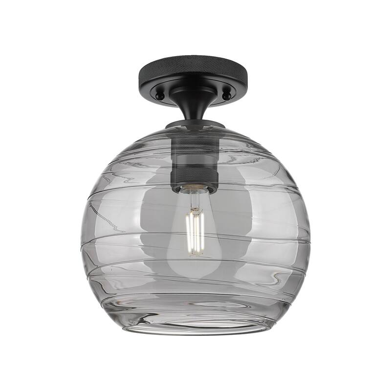 Innovations Lighting Downtown Urban - Crown Point - 1 Light 8" Athens Deco Swirl Flush Mount