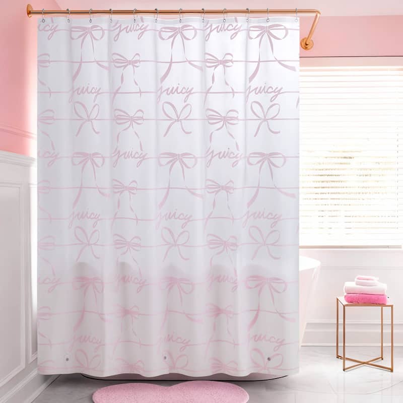 Juicy Couture 1-Piece PEVA Shower Curtain - Frosted White