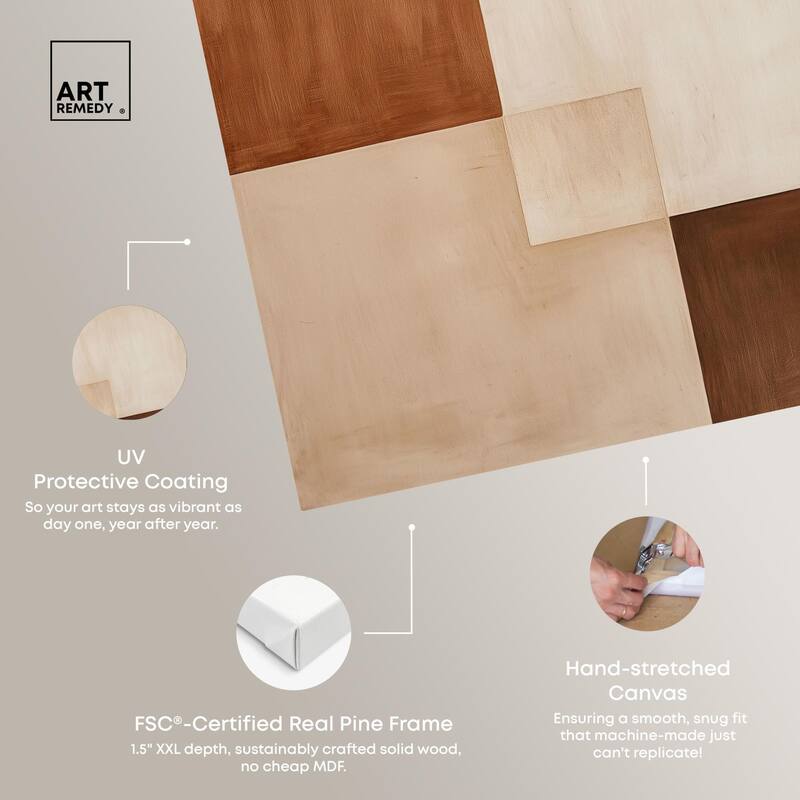 Cream and Brown Panels IV Canvas by Art Remedy, Gallery Wrapped