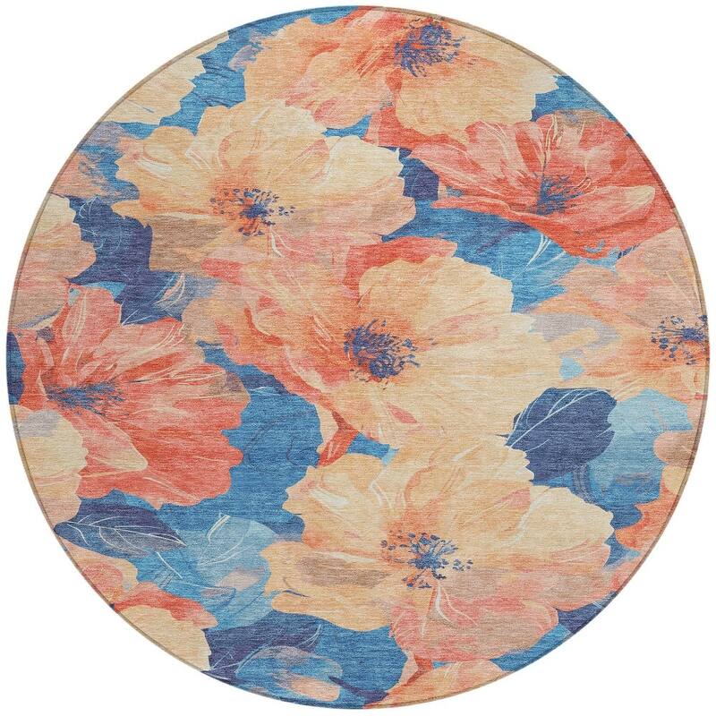 HomeRoots Floral Transitional Rectangle Outdoor Rug