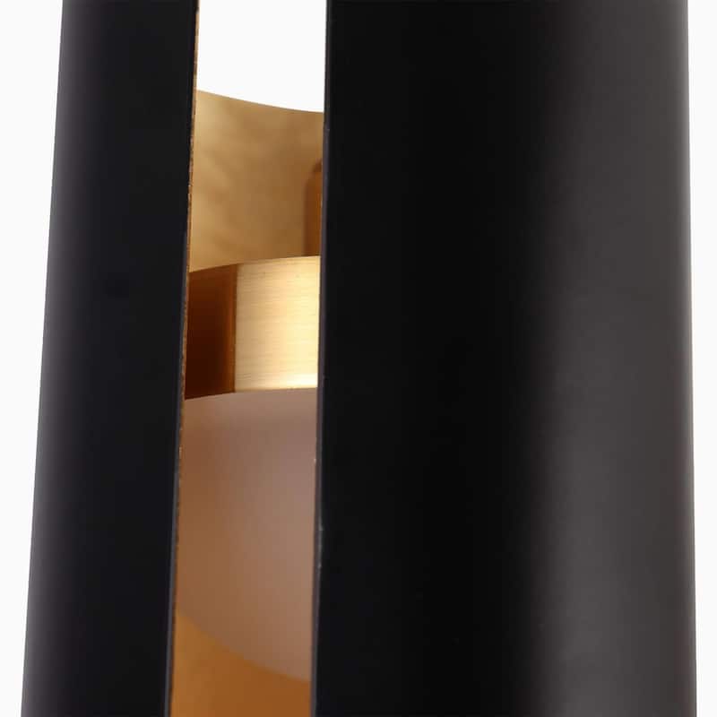 Black While 1-Light Modern Brass Gold LED Pendant Light Fixture for Kitchen Island - 3 x 3 x 14.3