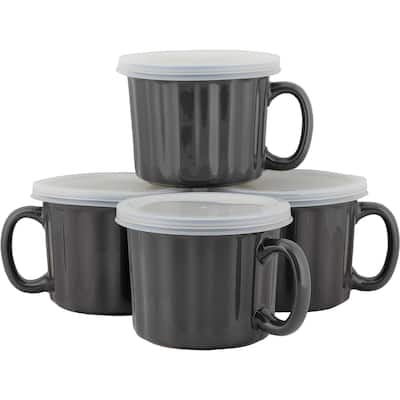 10 Strawberry Street 16oz Set of 4 Soup Mug with Lid