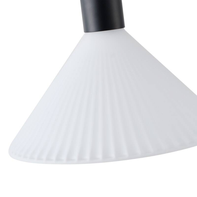 Black Metal Pendant Light Frosted White Glass Shade Modern Hanging Ceiling Fixture - N/A