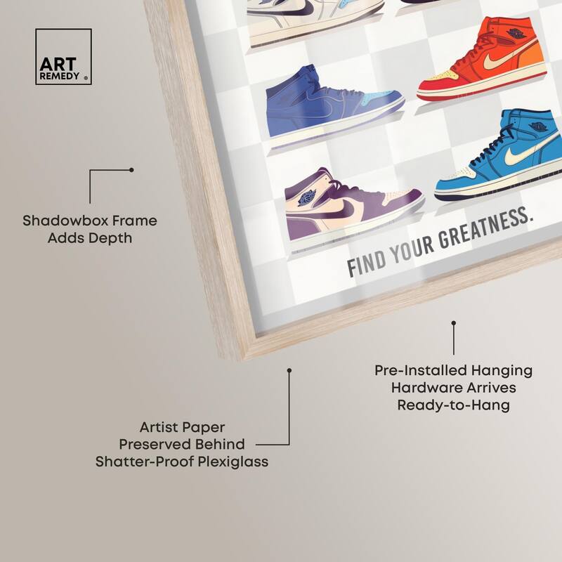 Find Your Greatness Sneakers Shadowbox by Art Remedy