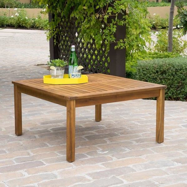 slide 2 of 9, Perla Outdoor Acacia Wood Coffee Table by Christopher Knight Home