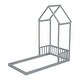 preview thumbnail 96 of 95, House-shaped Roof Headboard Floor Bed without slats