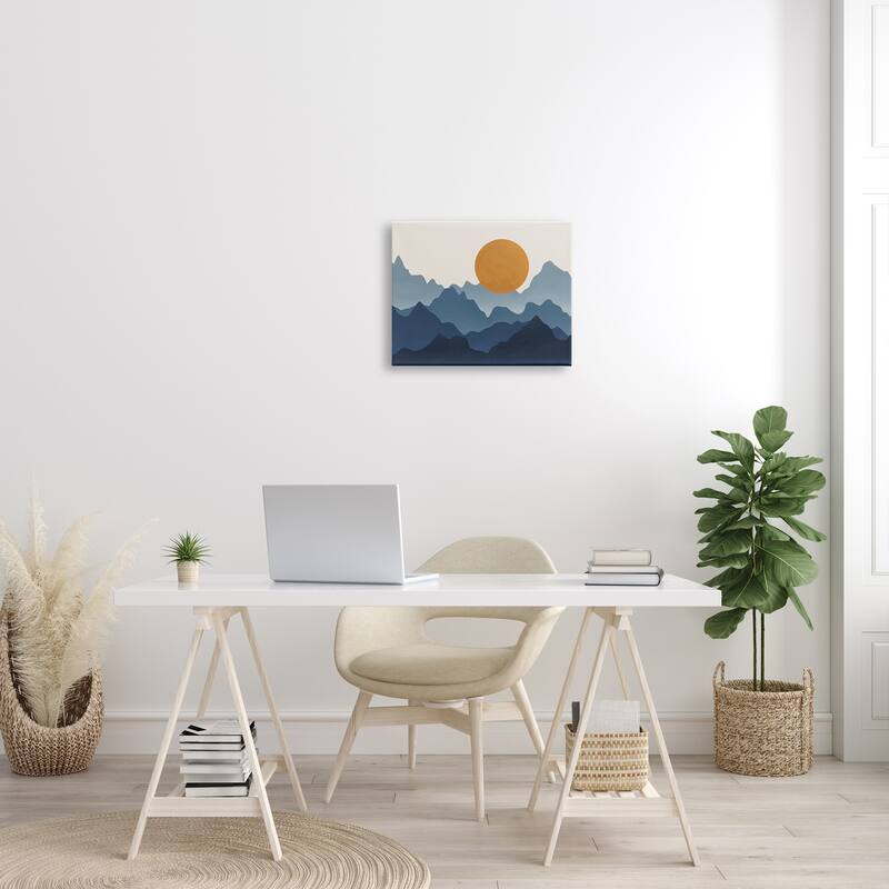 Stupell Rising Sun Jagged Layered Mountain Range Peaks Canvas Wall Art, Design by JJ Design House LLC