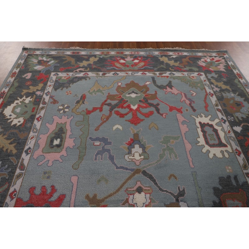 Transitional Oushak Oriental Area Rug Handmade Wool Carpet - 7'11"x 9'11"
