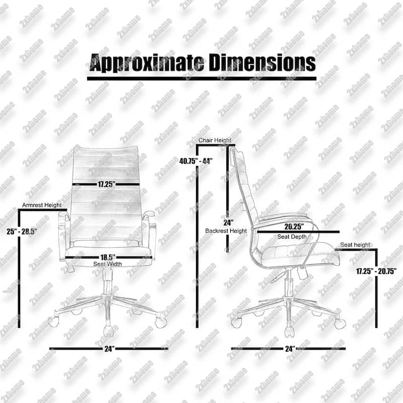 Modern Office Desk Chair Mid Back Ribbed PU Leather Armless Conference Task Chair with Padded Foam Seat, Tan