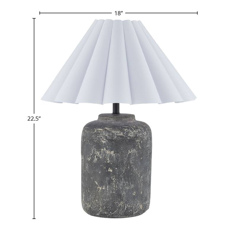 Burbank 23" Table Lamp with Linen Shade, Weathered Dark Grey
