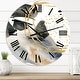 preview thumbnail 6 of 6, Designart 'Pastel Abstract With Blue Black Beige & Gold Spots' Modern wall clock 23 In. Wide x 23 In. High