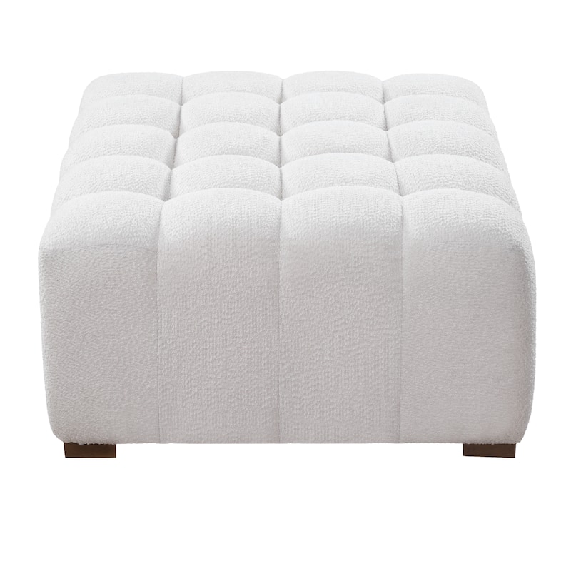 Scott Living Luna Boucle Ottoman 44.5"D X 35.5"W X 18.5"H