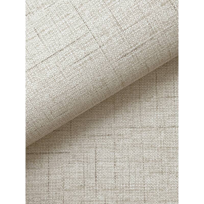 Warner Leon Beige Faux Fabric Wallpaper