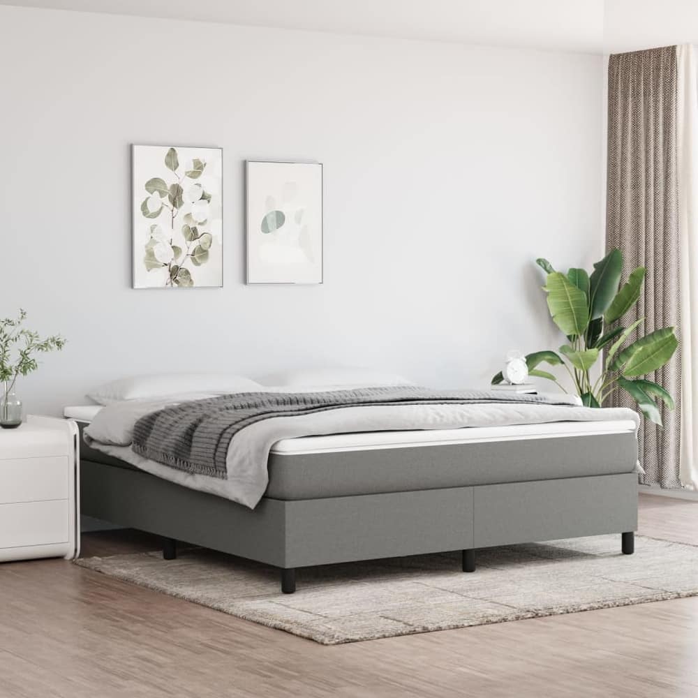 vidaXL Bed Frame Box Spring Platform Bed Mattress Foundation Bedroom Fabric