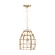 preview thumbnail 5 of 3, Wren 1-light Matte Brass Small Pendant w/ Handcrafted Rattan