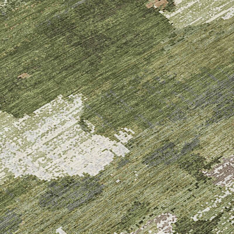 Machine Washable Indoor/ Outdoor Abstract Casual Chantille Rug