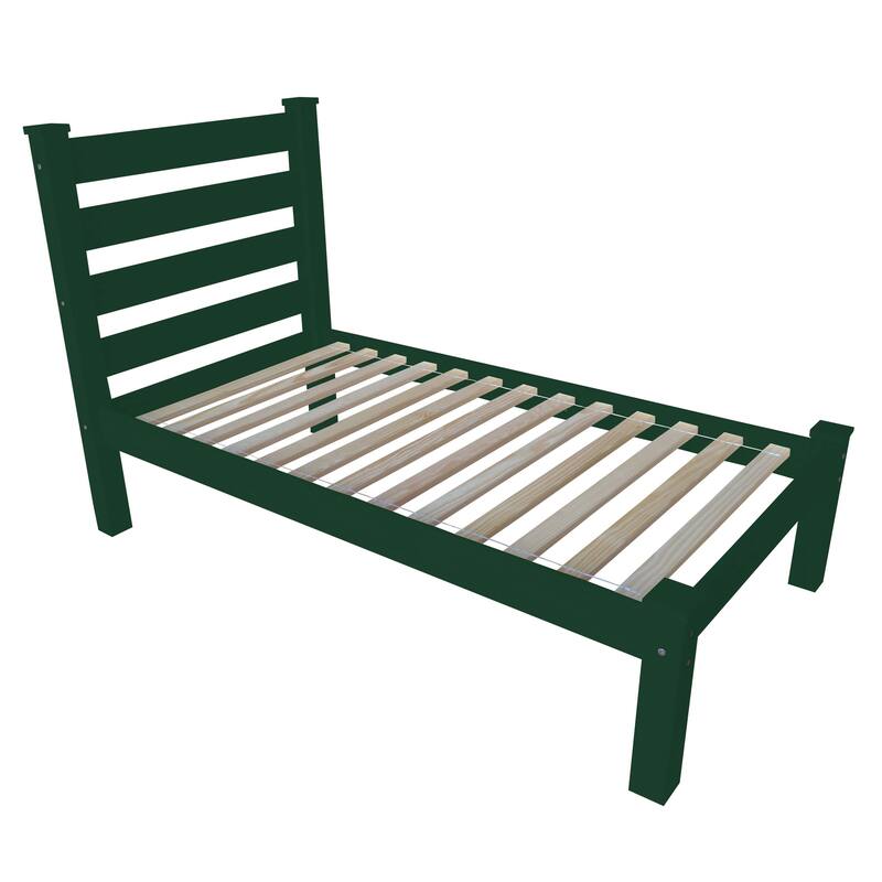 Homestead Unfinished Solid Pine Twin Platform Bed - DARK GREEN