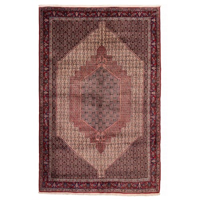 ECARPETGALLERY Hand-knotted Kayseri Vintage Cream, Dark Navy Wool Rug - 6'7 x 10'1