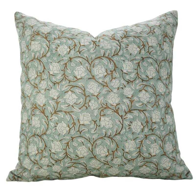 Fabdivine Soft Pure Linen Bed or Living Room Decoration Floral Pillow or Cushion Cover - Pillow Covers - 16" x 16"