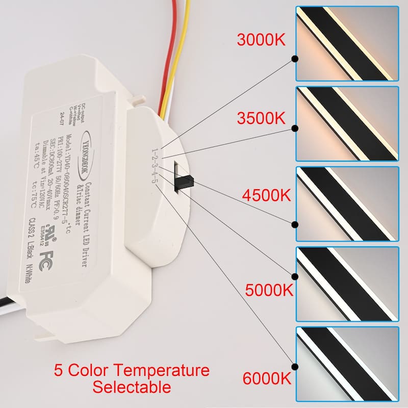 24" Modern Outdoor Wall Light, 2-Pack Dimmable Exterior Linear Sconce