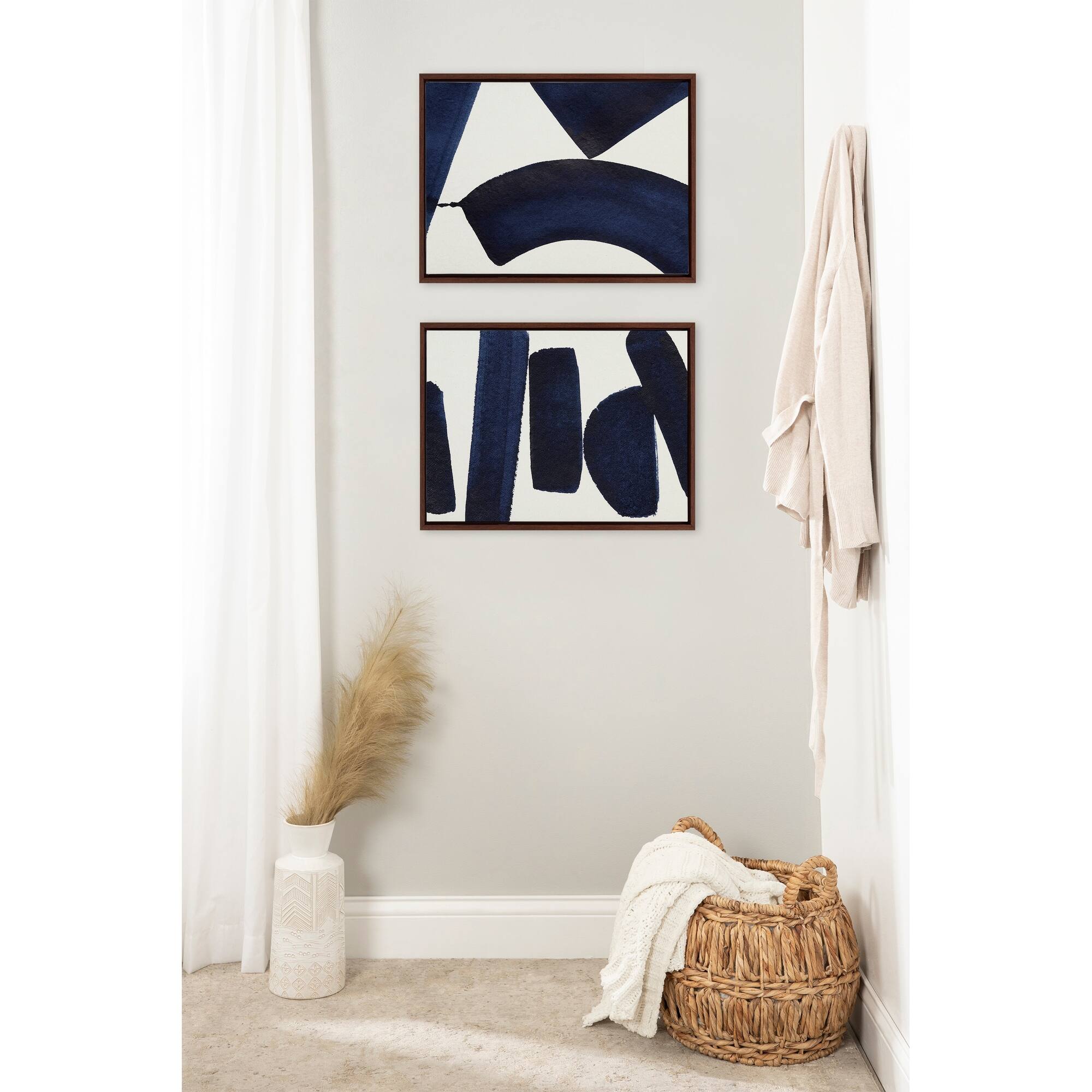 Kate and Laurel Sylvie Japandi 26 Framed Canvas Art Set by Rocket Jack