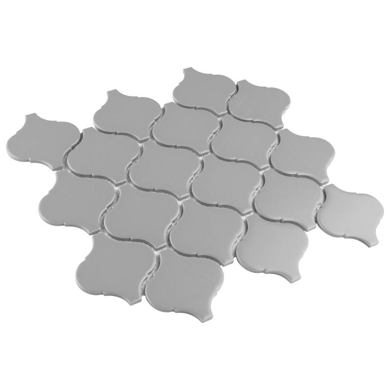 Merola Tile Metro Lantern Matte Light Grey 9-1/2" x 10-3/4" Porcelain Mosaic Floor and Wall Tile