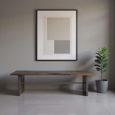 HomeRoots Rectangular Indian Mango Woodbrown Tone Finish W Metal Cladding On The Base Dining Bench