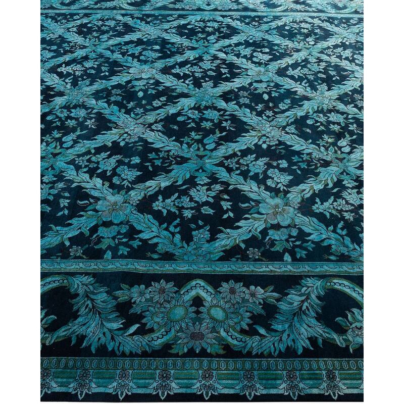 Fine Vibrance One-of-a-Kind Hand-Knotted Area Rug - Black, 9' 1" x 11' 10" - 9' 1" x 11' 10"