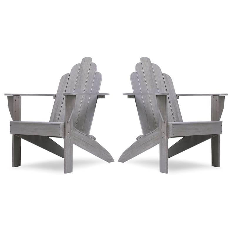 Cambridge Casual Clovis 2-piece Teak Outdoor Adirondack - Weathered Gray