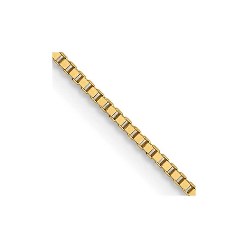 Curata Italian 14k Yellow Gold 0.7mm Box Chain Necklace (Lobster) Options: 16 18 20 22 24 30