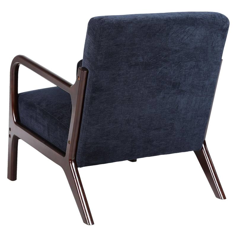 Mid Century Modern Armchair, Accent Chair with Solid Wood Frame and Detachable Lumbar Pillow for Living Room