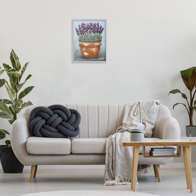Stupell Potted Lavender Herbs Framed Giclee Art Design By Sara Baker