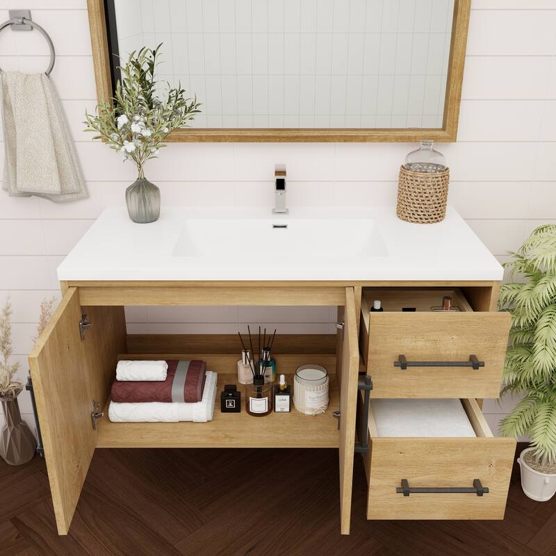 Victoria 42'' R Wall-mounted Vanity with Reinforced Acrylic Sink - 41.5