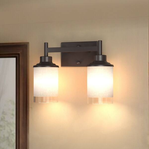 Shop Costway Vanity Light Wall Mounted 2 Light Bathroom Vanity