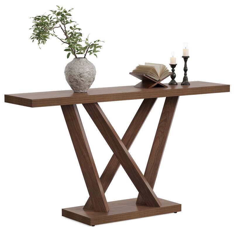63 Inches Narrow Wooden Console Table for Entryway