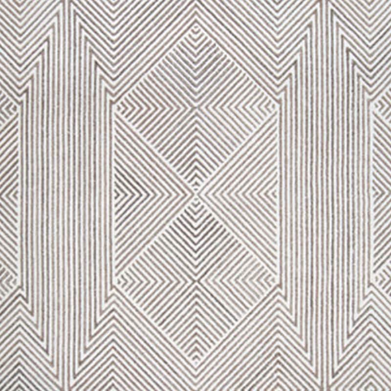 Glam 5 x 7 Area Rug, Geometric Pattern, Tufted Gray White Polyester, Wool - 5' x 7'
