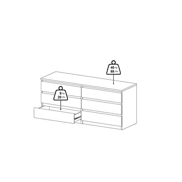 dimension image slide 4 of 13, Porch & Den McKellingon 6-drawer Double Dresser
