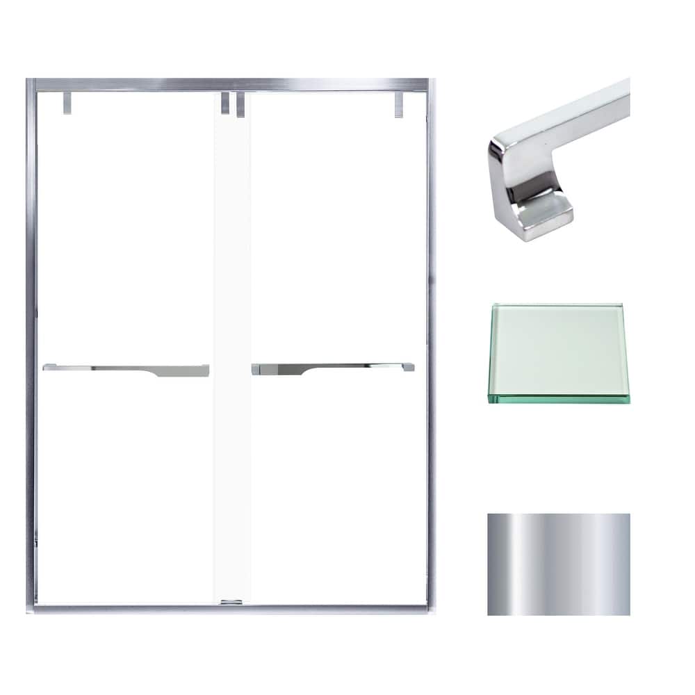 Transolid EBPT608010C-J 80" High x 60" Wide Bypass Frameless Shower