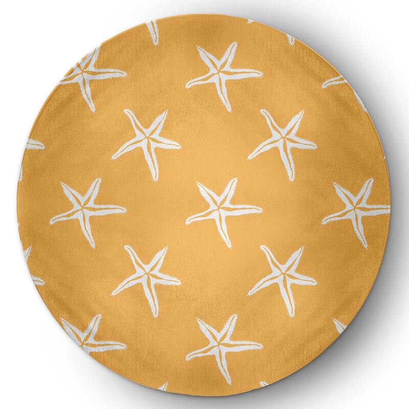 Starfish Beach Style Chenille Area Rug